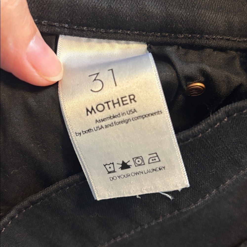 MOTHER Stunner Zip Ankle Step Fray Classic Black Denim - Picture 6 of 6